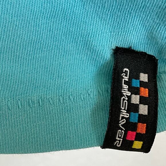 Quiksilver Teal Wave Graphic Short Sleeve Organic Cotton T-shirt size Large - Picture 5 of 8